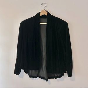 Vintage Velvet Evening Jacket / Bolero Size M Black